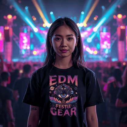 EDM Festival Gear All-Seeing Cosmic Life Tree T-Shirt