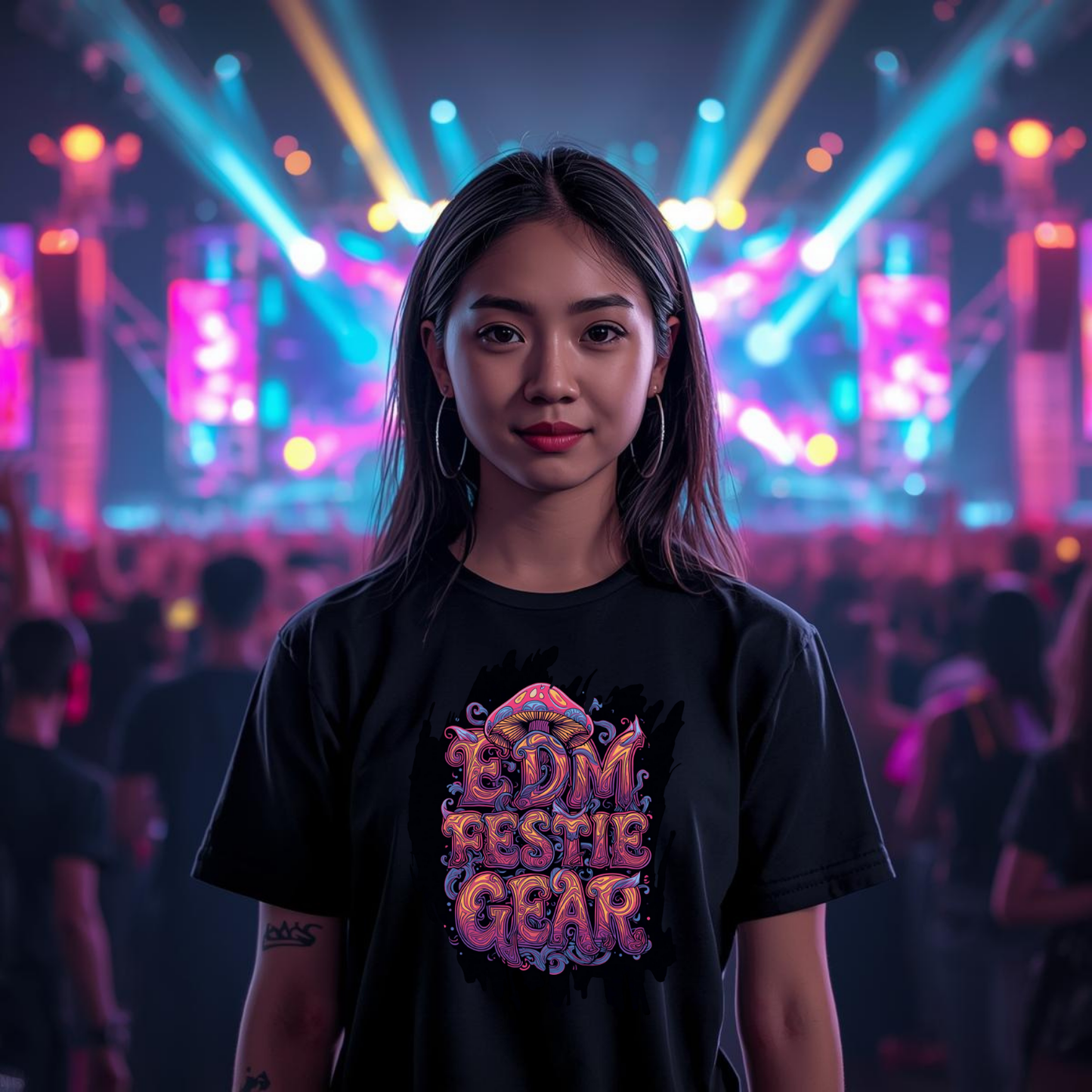 EDM Festival Gear Nocturnal Shroom Magical Vibes T-Shirt