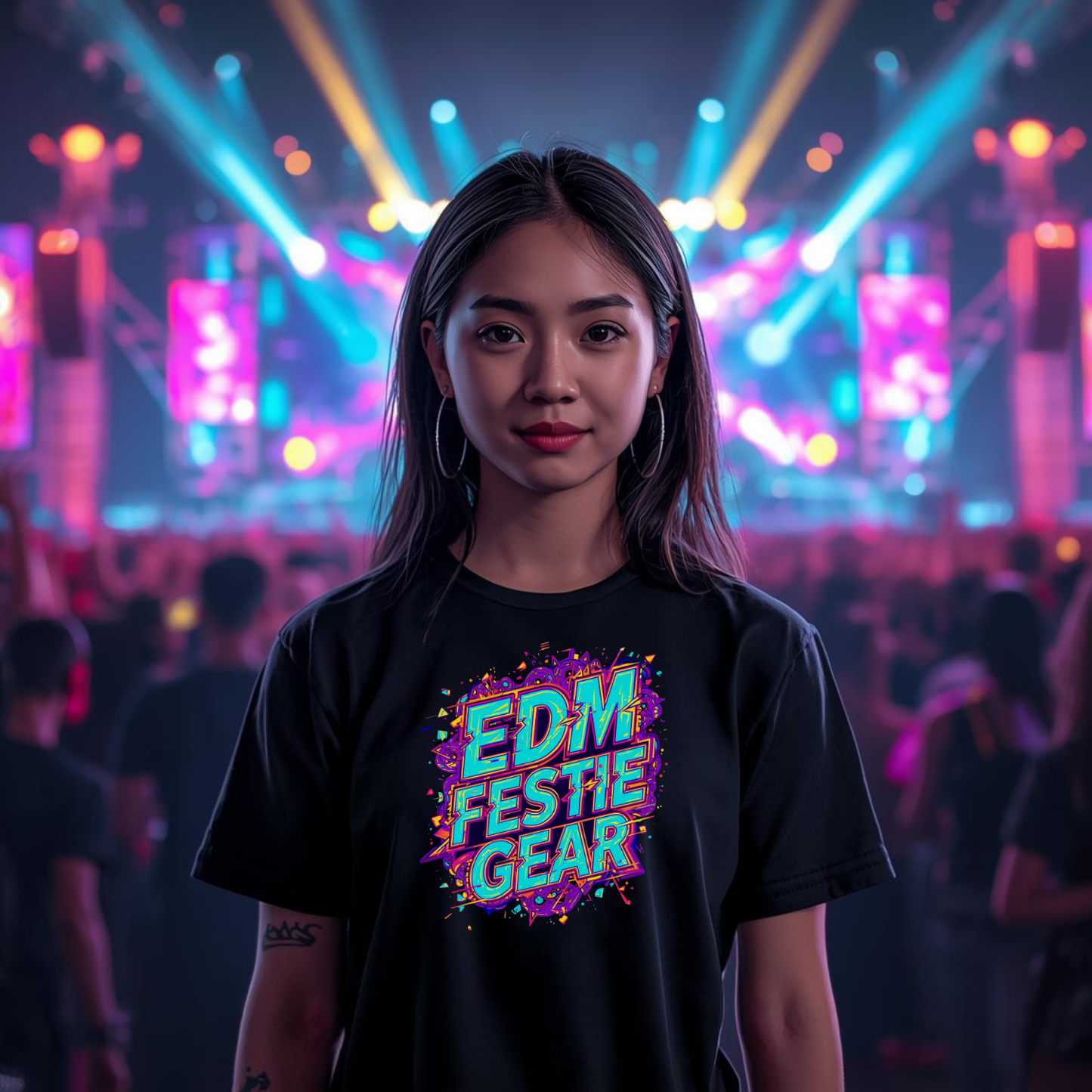 EDM Festie Gear Glitched Festival T-Shirt for Rave Culture
