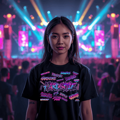 Hardstyle Word Art Festival T-Shirt for Ravers