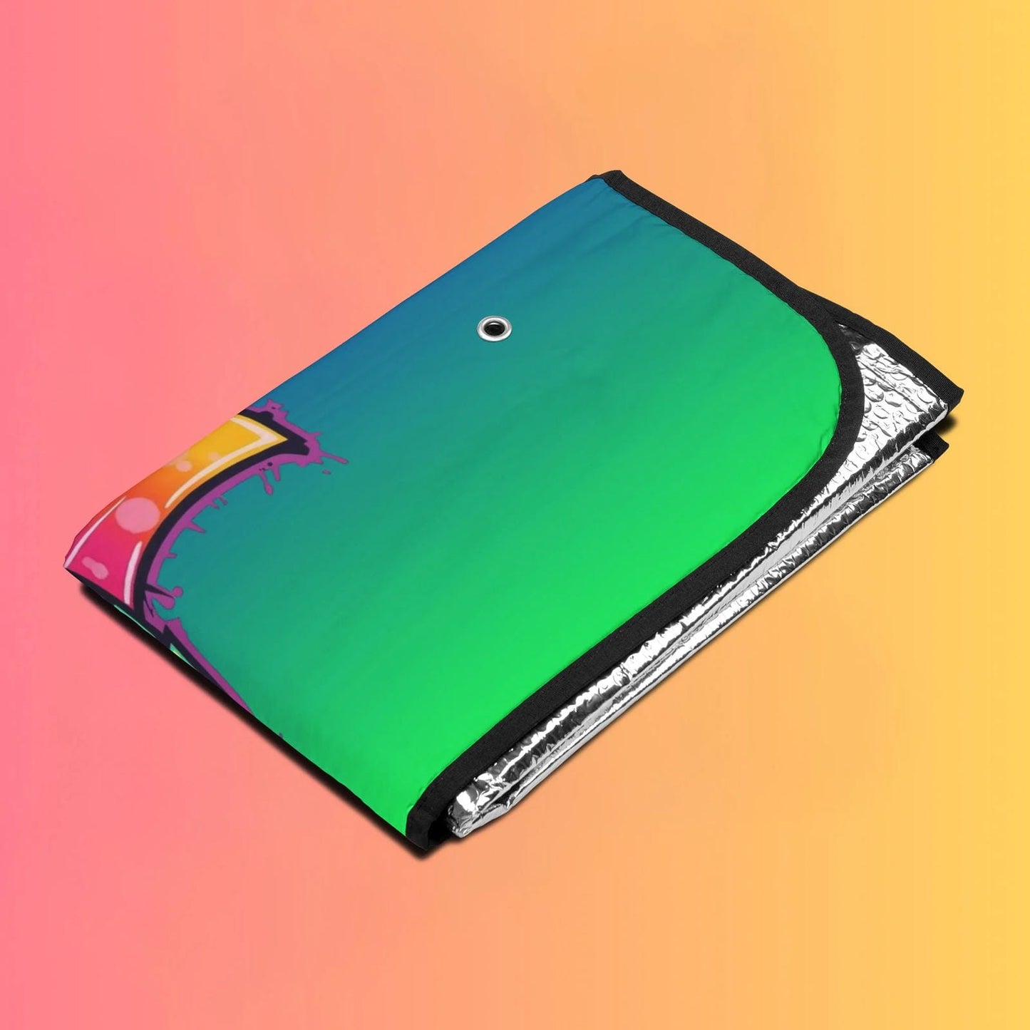 EDM Festie Gear Car Sun Shade — Neon Gradient Auto Windshield Protector