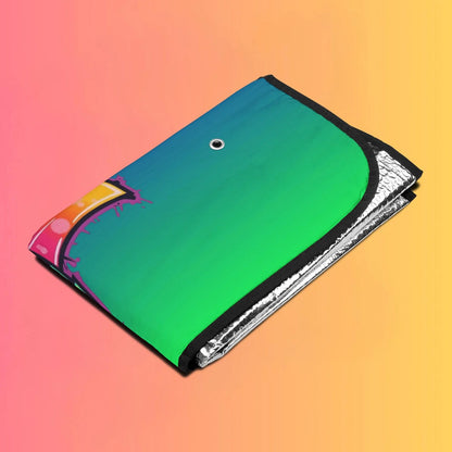 EDM Festie Gear Car Sun Shade — Neon Gradient Auto Windshield Protector