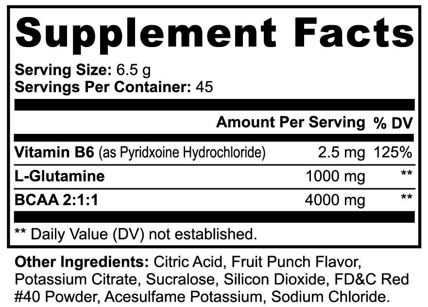 Afterparty Recovery post work-out BCAA Shock (Fruit Punch)