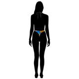 Sexy Swimsuit Women's Extreme One-Piece Mesh Revealing Swimwear Deep V Cleavage Thong Bottom Booty Quick Dry Tie-On Bathing Suit