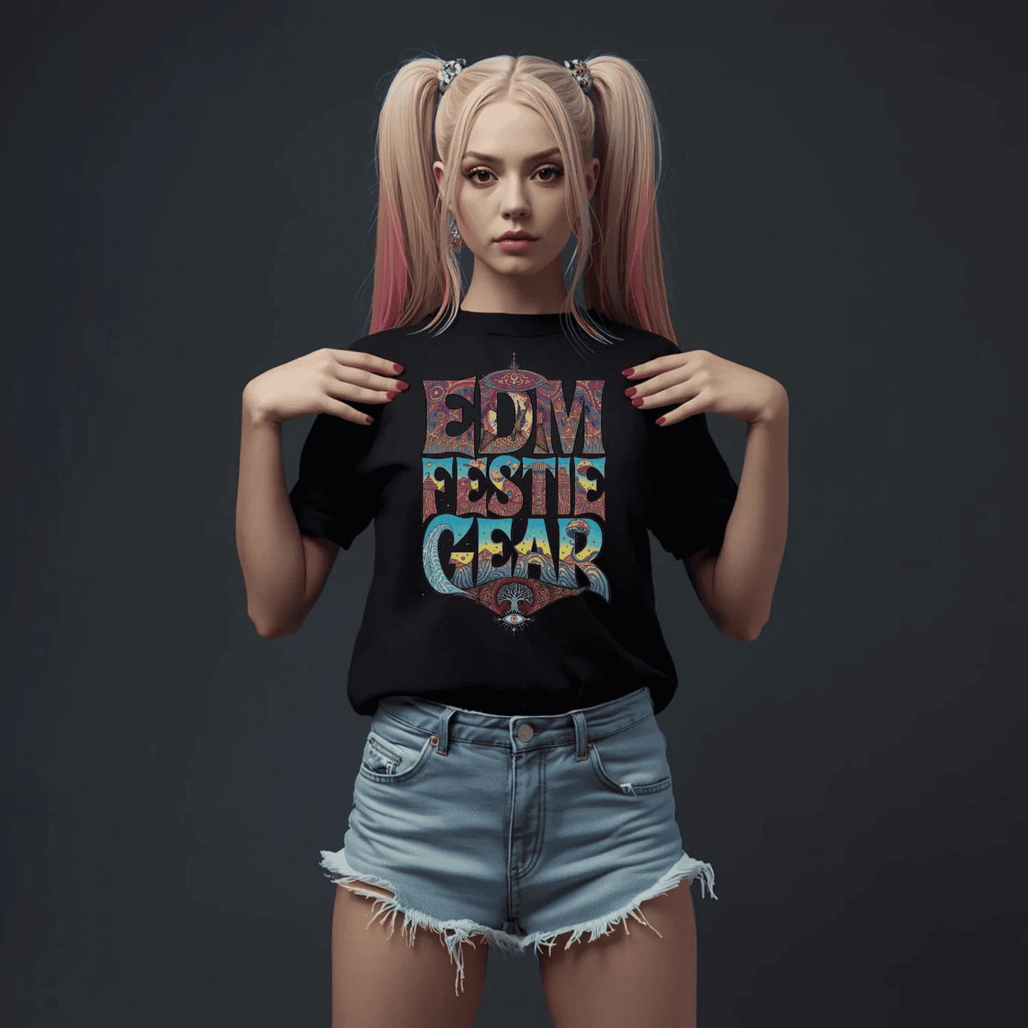 EDM Festie Gear All-Seeing Tree Cosmic Vibes Festival T-Shirt