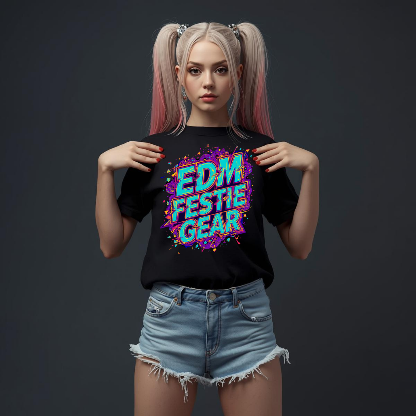 EDM Festie Gear Glitched Festival T-Shirt for Rave Culture