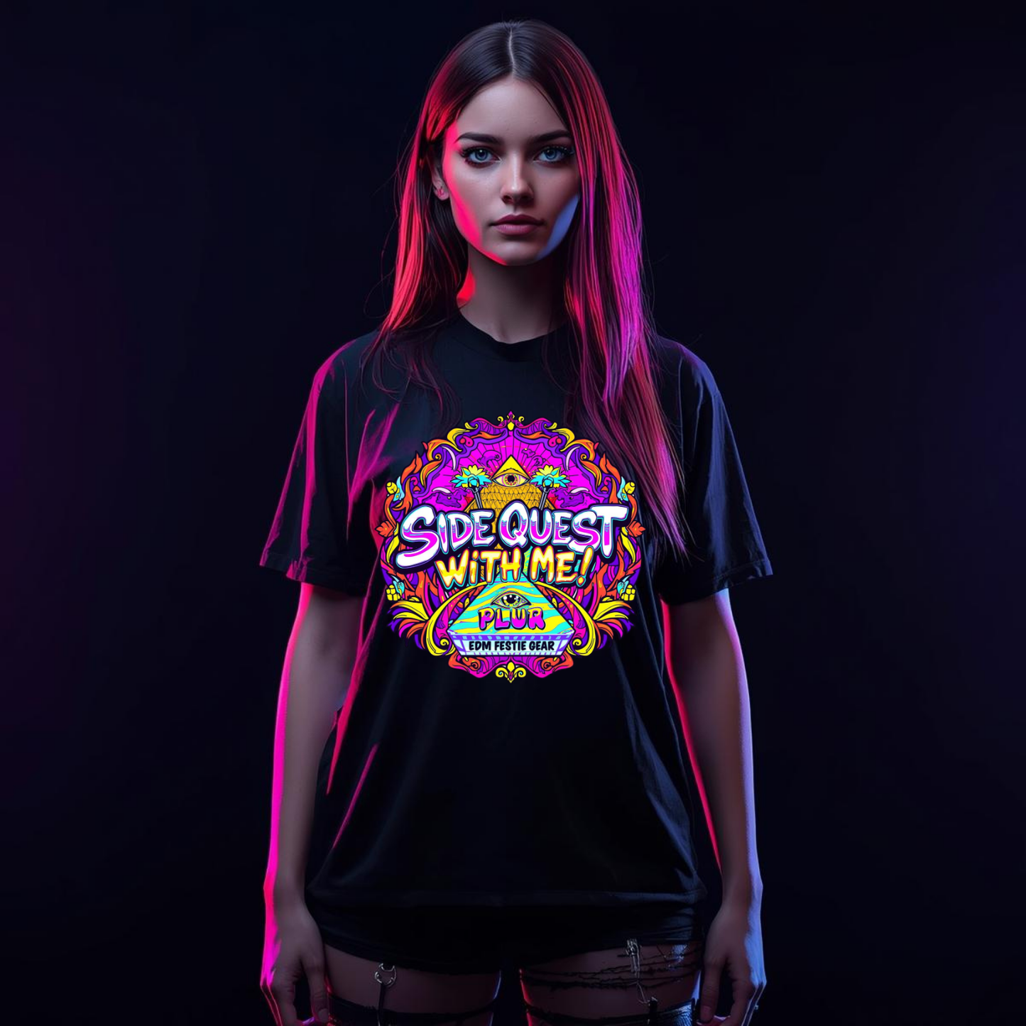 Side Quest With Me All-Seeing Eye Festival T-Shirt