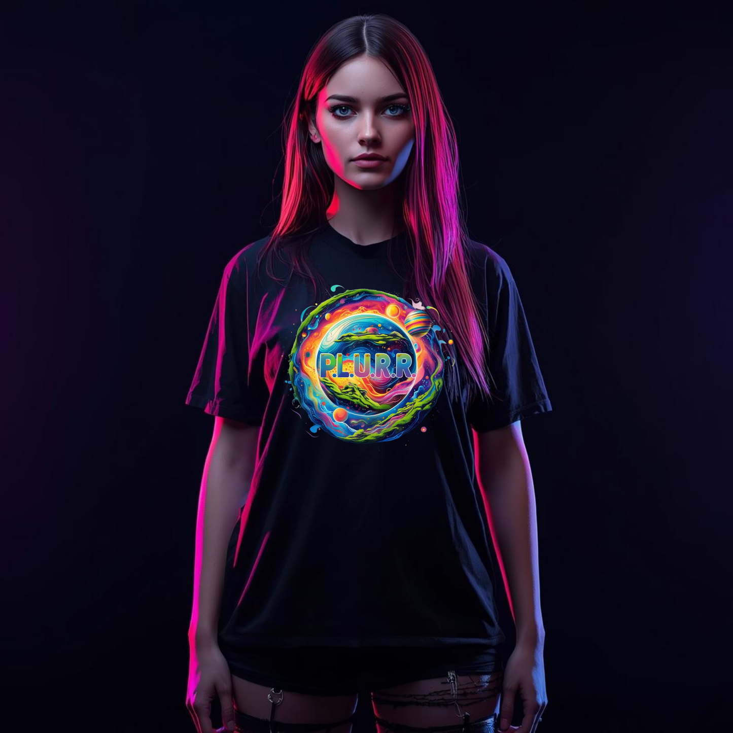 P.L.U.R.R Interstellar Galaxy Festival T-Shirt for Ravers