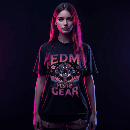 EDM Festival Gear All-Seeing Cosmic Life Tree T-Shirt