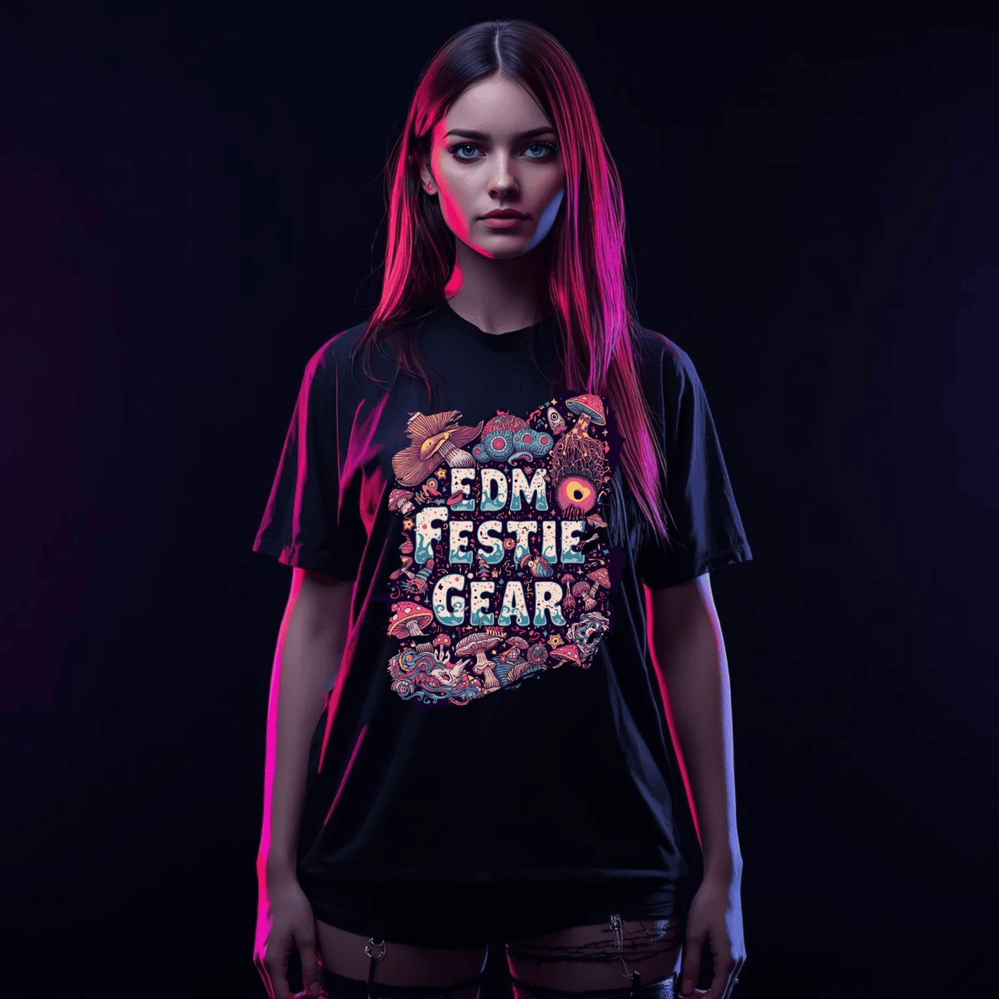 Psychedelic Shrooms Festival T-Shirt from EDM Festie Gear