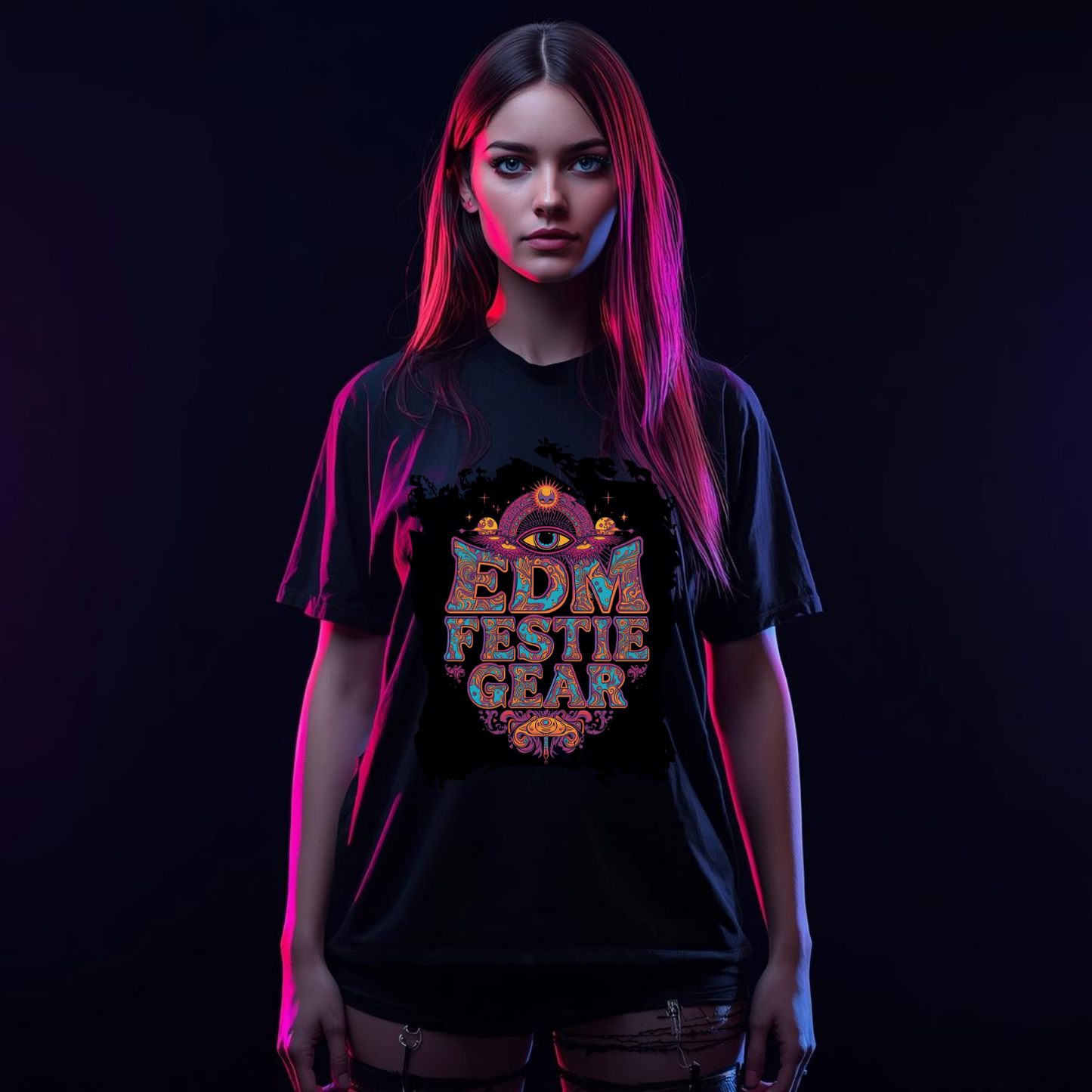 EDM Festie Gear Celestial All-Seeing Eye Festival T-Shirt