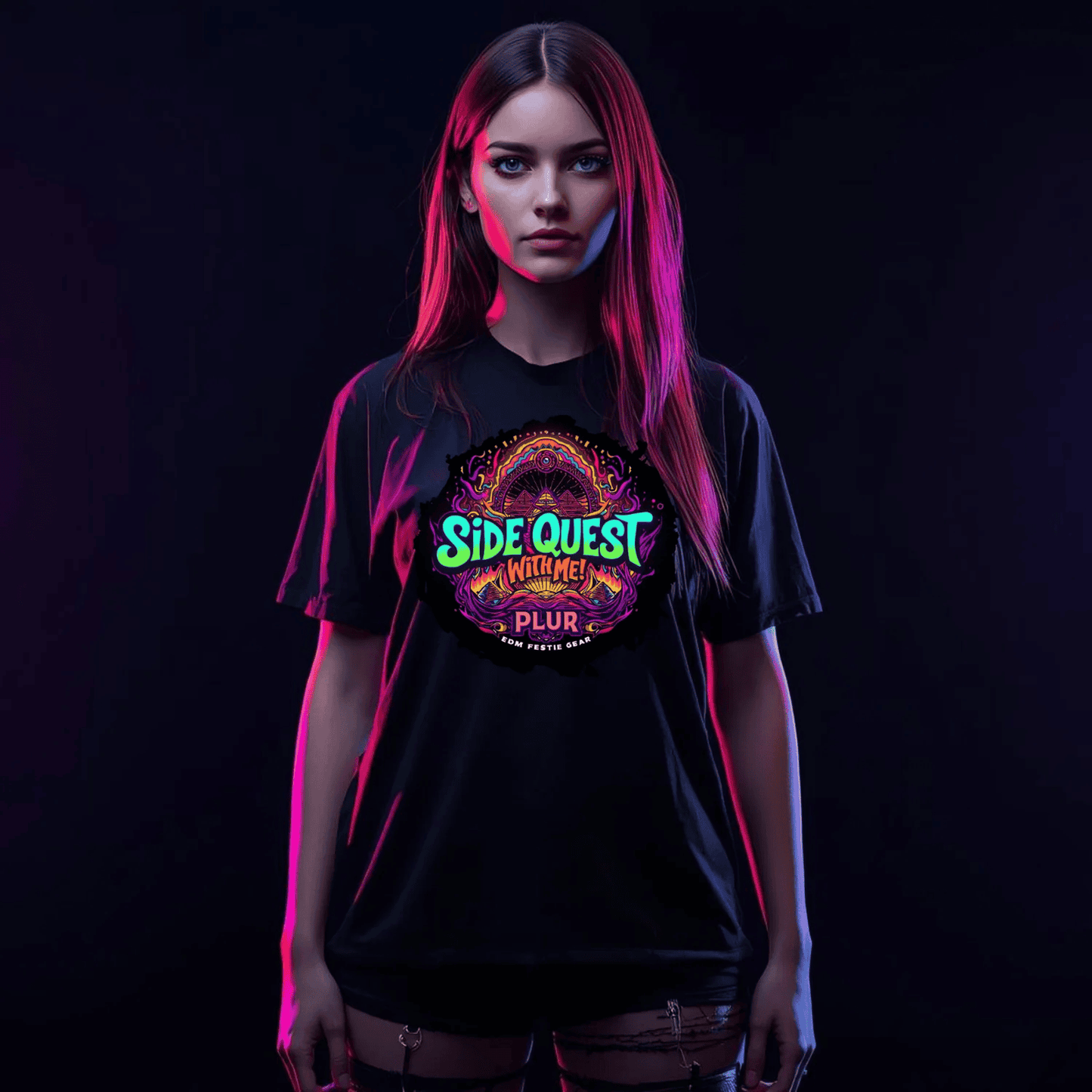 Side Quest with Me All-Seeing Pyramids Festival T-Shirt