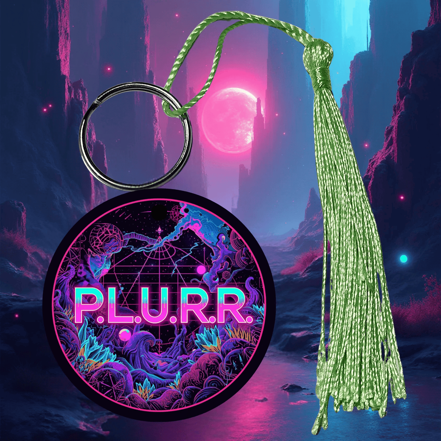 PLURR Aluminum Keychain for Raves and Festivals