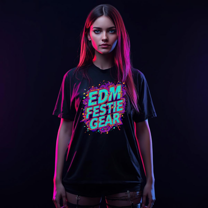 EDM Festie Gear Glitched Festival T-Shirt for Rave Culture