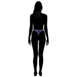Sexy Swimsuit Women's Extreme One-Piece Mesh Revealing Swimwear Deep V Cleavage Thong Bottom Booty Quick Dry Tie-On Bathing Suit