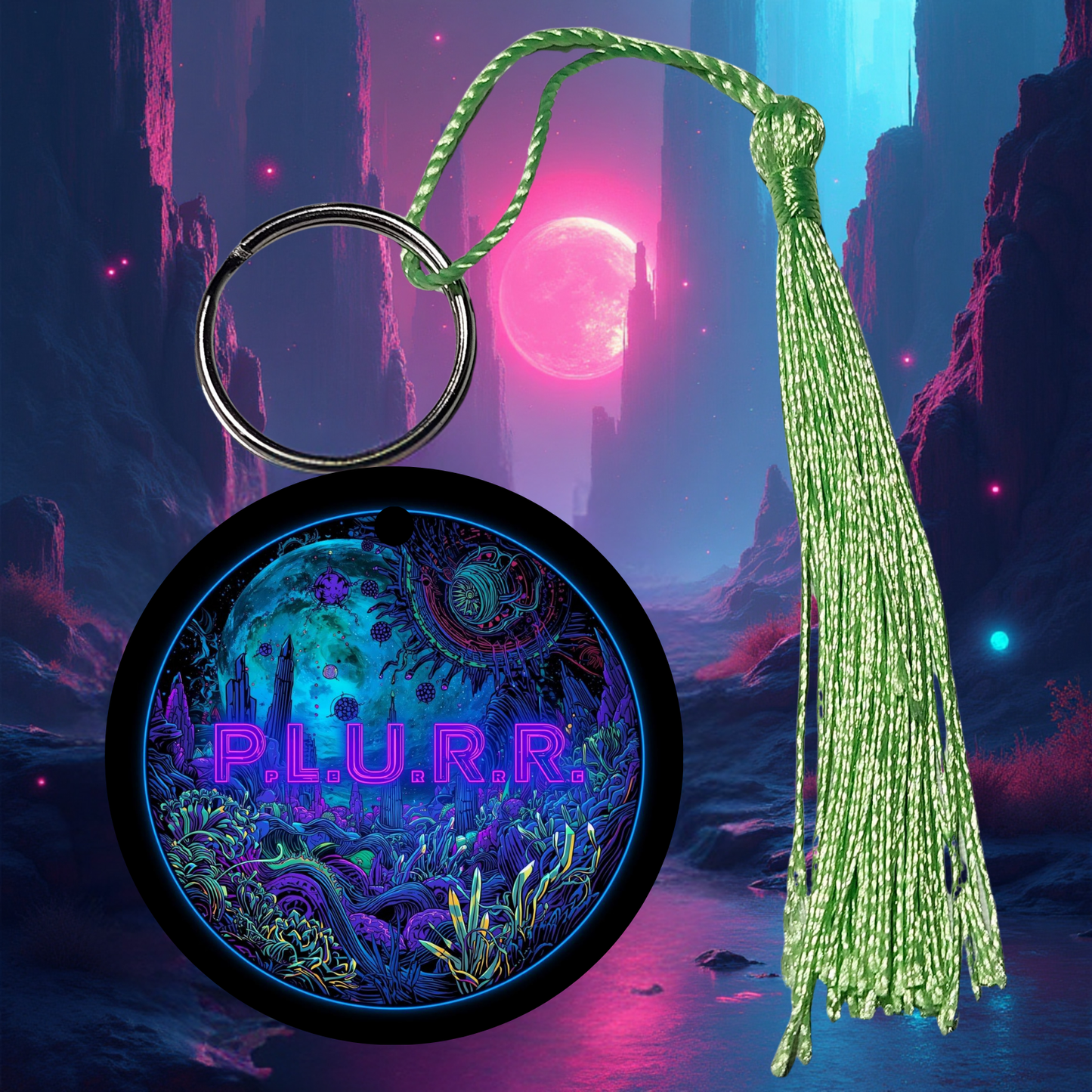 PLURR Aluminum Keychain for Raves and Festivals