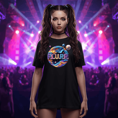 P.L.U.R.R Solar System Festival T-Shirt - Bold Celestial Design for Ravers