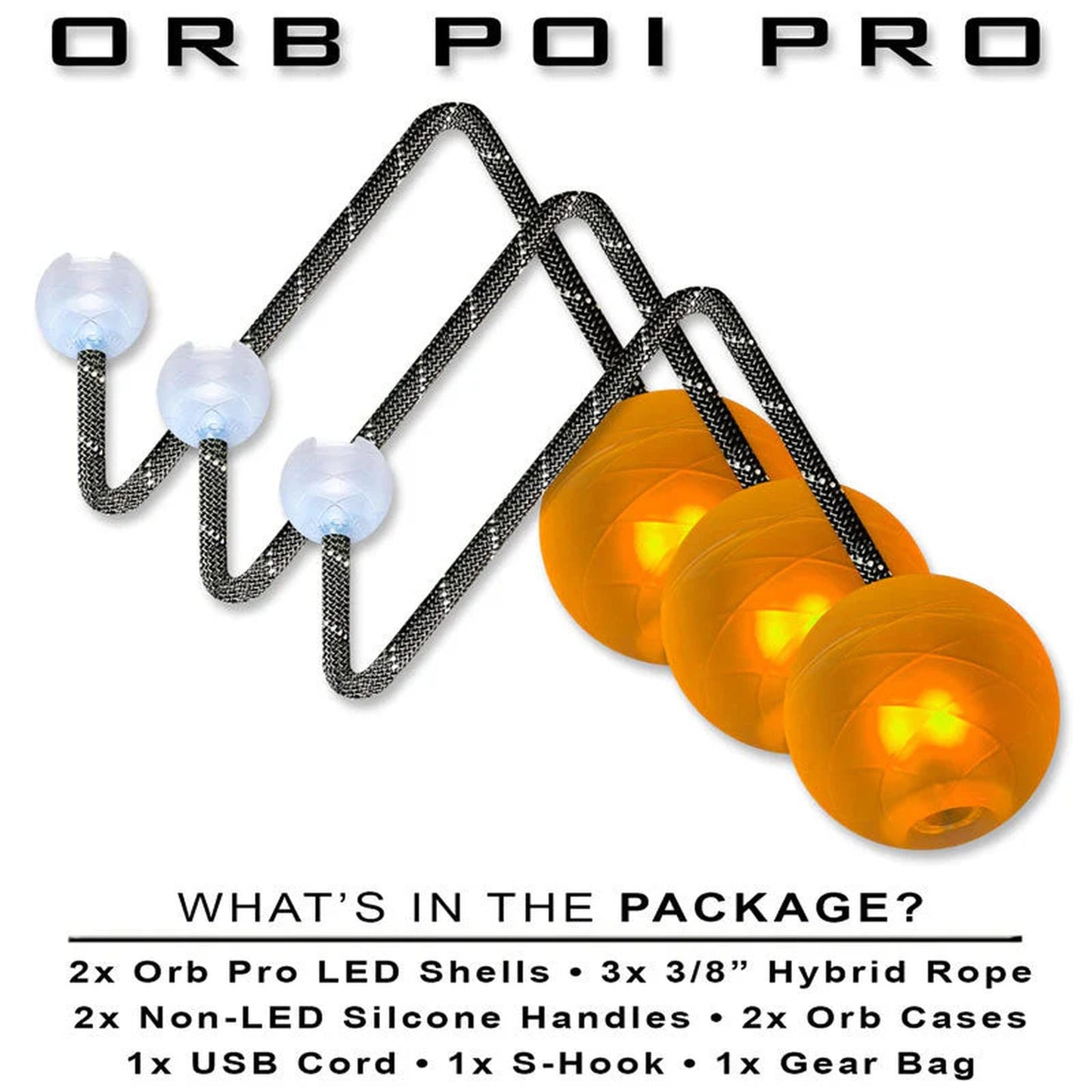 OrbPoi Pro LED Contact Poi for Epic Flow Arts and Rave Nights