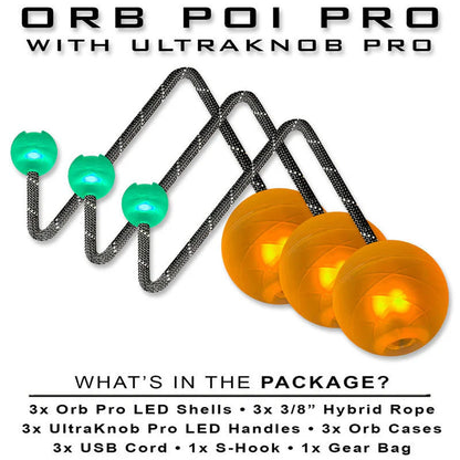 OrbPoi Pro LED Contact Poi for Epic Flow Arts and Rave Nights