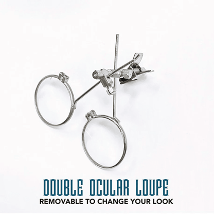 Victorian Steampunk Goggles with magnifying eye loupes blue lenses