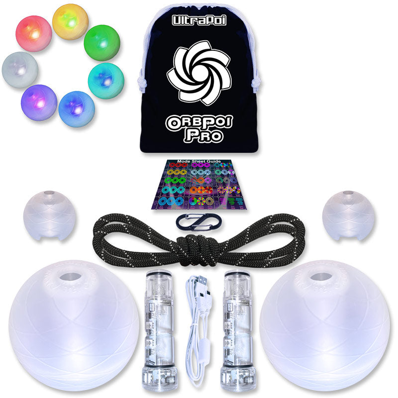 OrbPoi Pro LED Contact Poi for Epic Flow Arts and Rave Nights