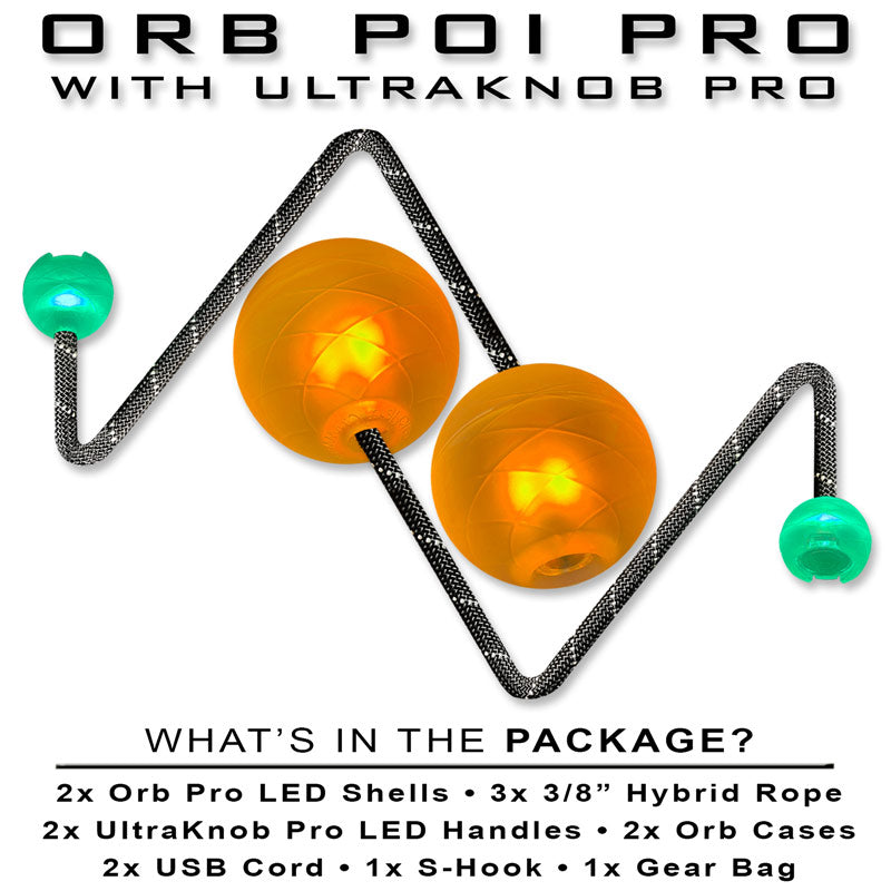 OrbPoi Pro LED Contact Poi for Epic Flow Arts and Rave Nights