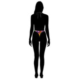 Sexy Swimsuit Women's Extreme One-Piece Mesh Revealing Swimwear Deep V Cleavage Thong Bottom Booty Quick Dry Tie-On Bathing Suit