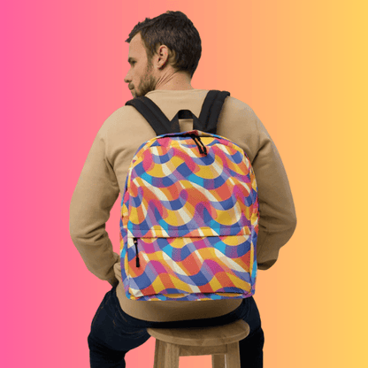 Vibrant Abstract Festival Backpack Perfect for EDM Lovers