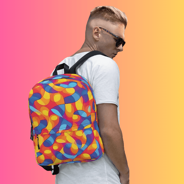Electric Vibes Abstract Backpack for Raves and Festivals