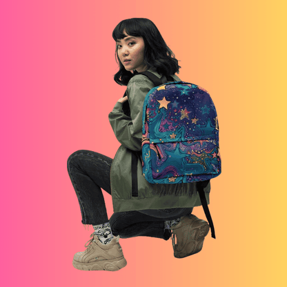 Trippy Universe Rave Backpack - Colorful Festival Essential for EDM Lovers