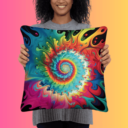 Vibrant Tie-Dye Pillow for Rave Enthusiasts