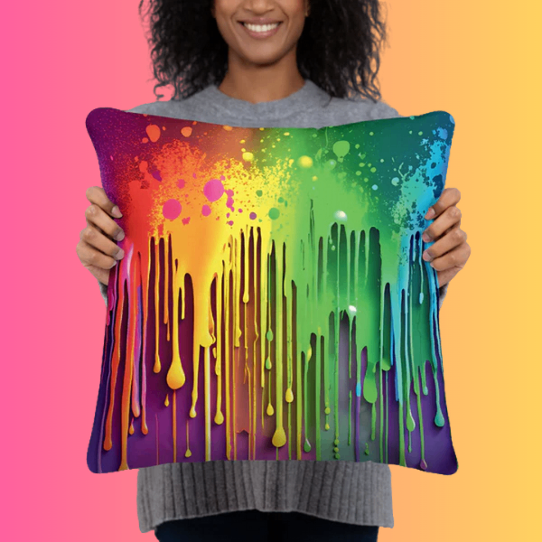 Abstract Paint Drip Pillow for Raves and Festivals - EDMFestieGear.com
