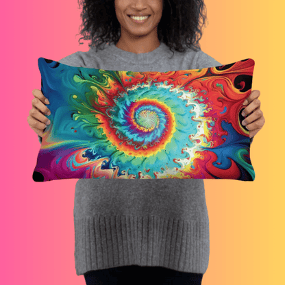 Vibrant Tie-Dye Pillow for Rave Enthusiasts