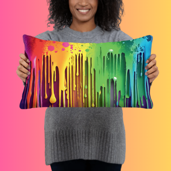 Abstract Paint Drip Pillow for Raves and Festivals - EDMFestieGear.com