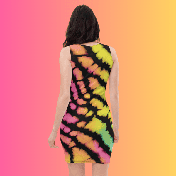 Vibrant Tie-Dye Bodycon Dress for Raves and Festivals
