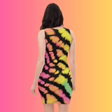 Vibrant Tie-Dye Bodycon Dress for Raves and Festivals