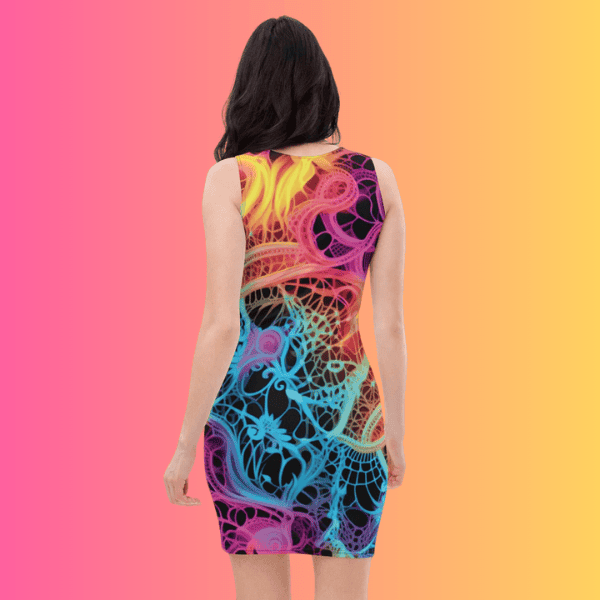 Electric Neon Lace Bodycon Dress for Festival Vibes