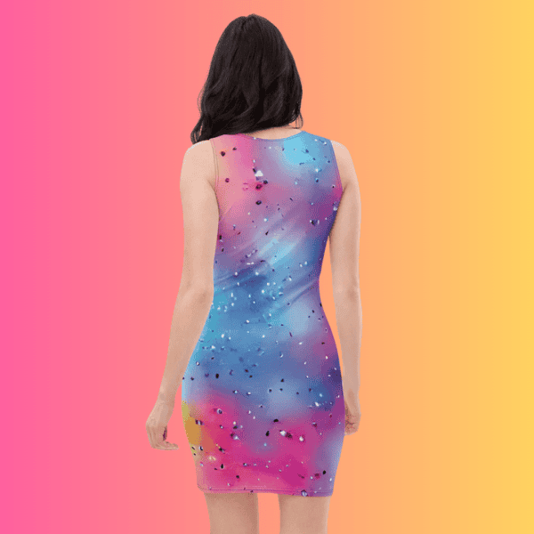 Vibrant Alcohol Ink Bodycon Dress for EDM Festivals