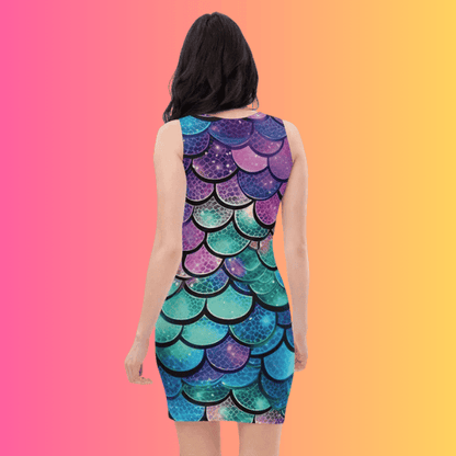 Vibrant Mermaid Scale Bodycon Festival Dress