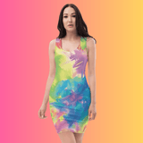Vibrant Neon Tie-Dye Bodycon Dress for Festival Queens