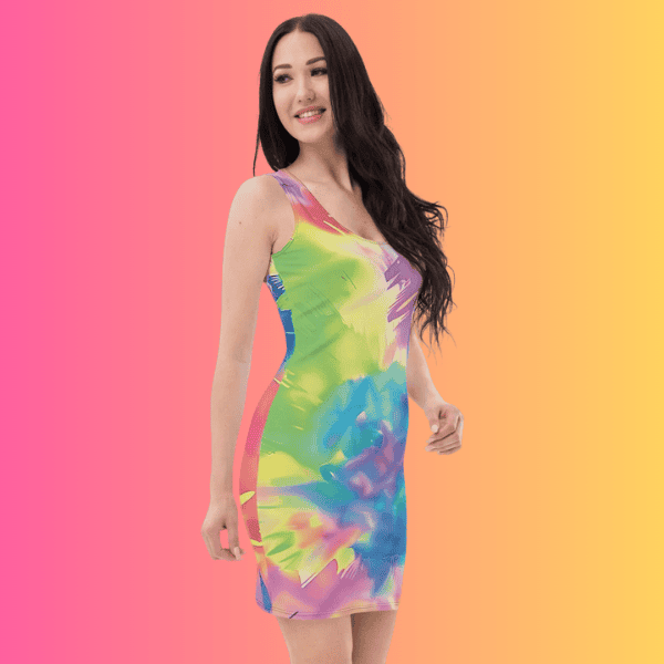 Vibrant Neon Tie-Dye Bodycon Dress for Festival Queens