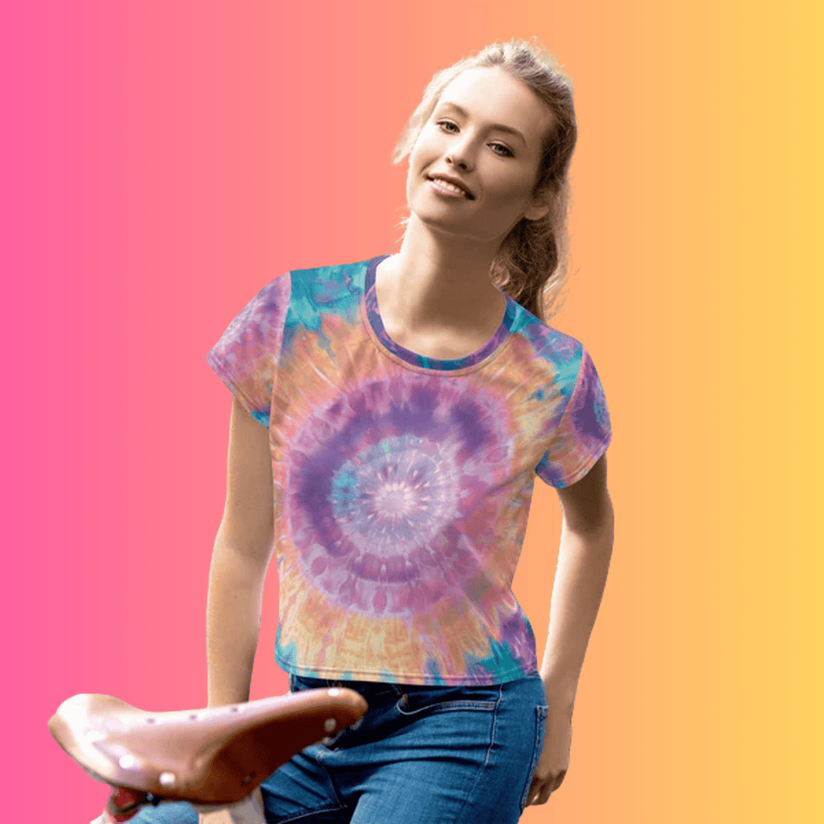 Bold Tie-Dye Crop Tee for Epic Music Festivals