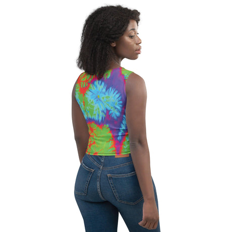 Vibrant Tie-Dye Crop Top for Raves & Festivals - EDMFestieGear.com