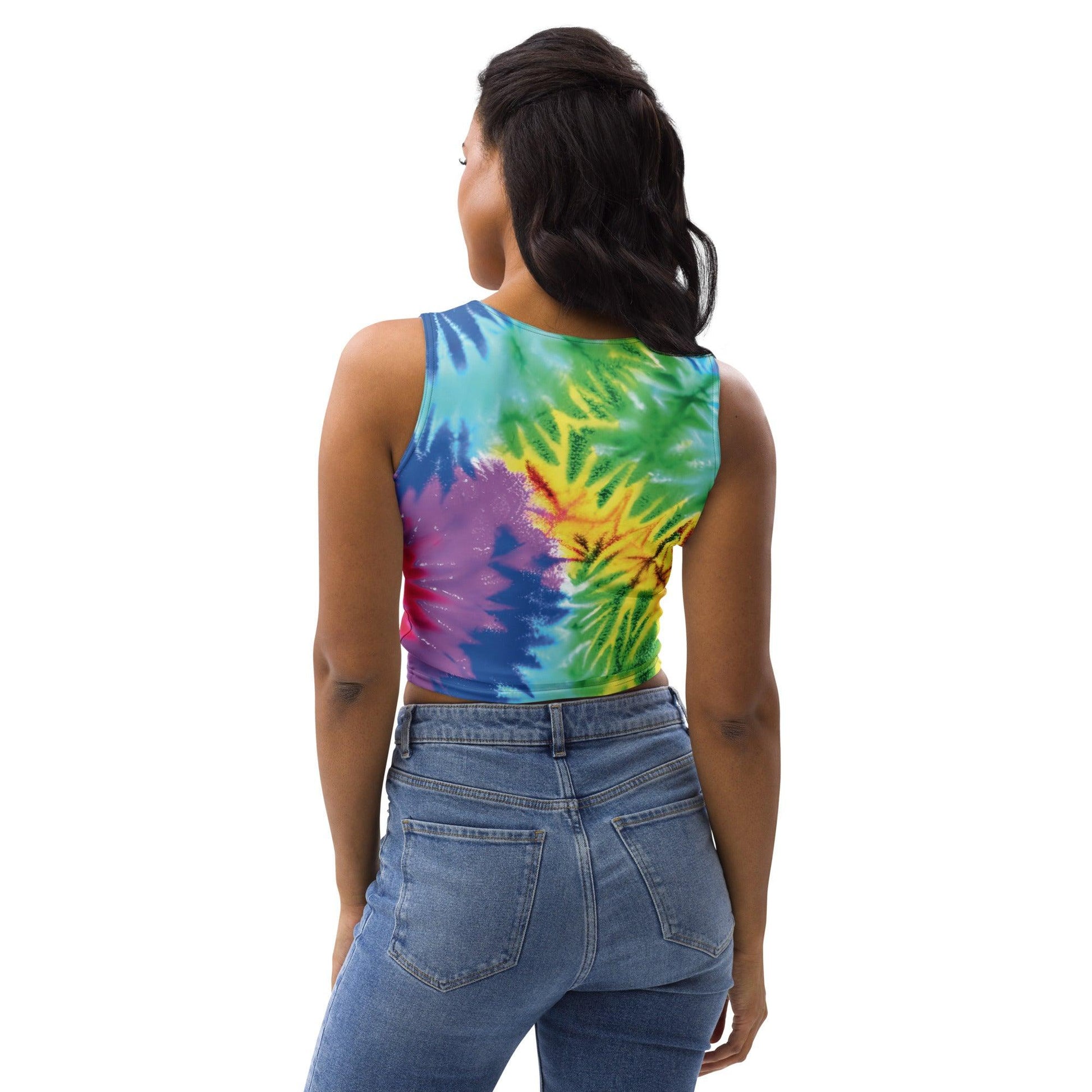 Vibrant Tie-Dye Crop Top for Festival Fashion - EDMFestieGear.com