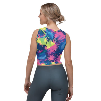 Neon Paint Splatter Crop Top for Raves - EDMFestieGear.com
