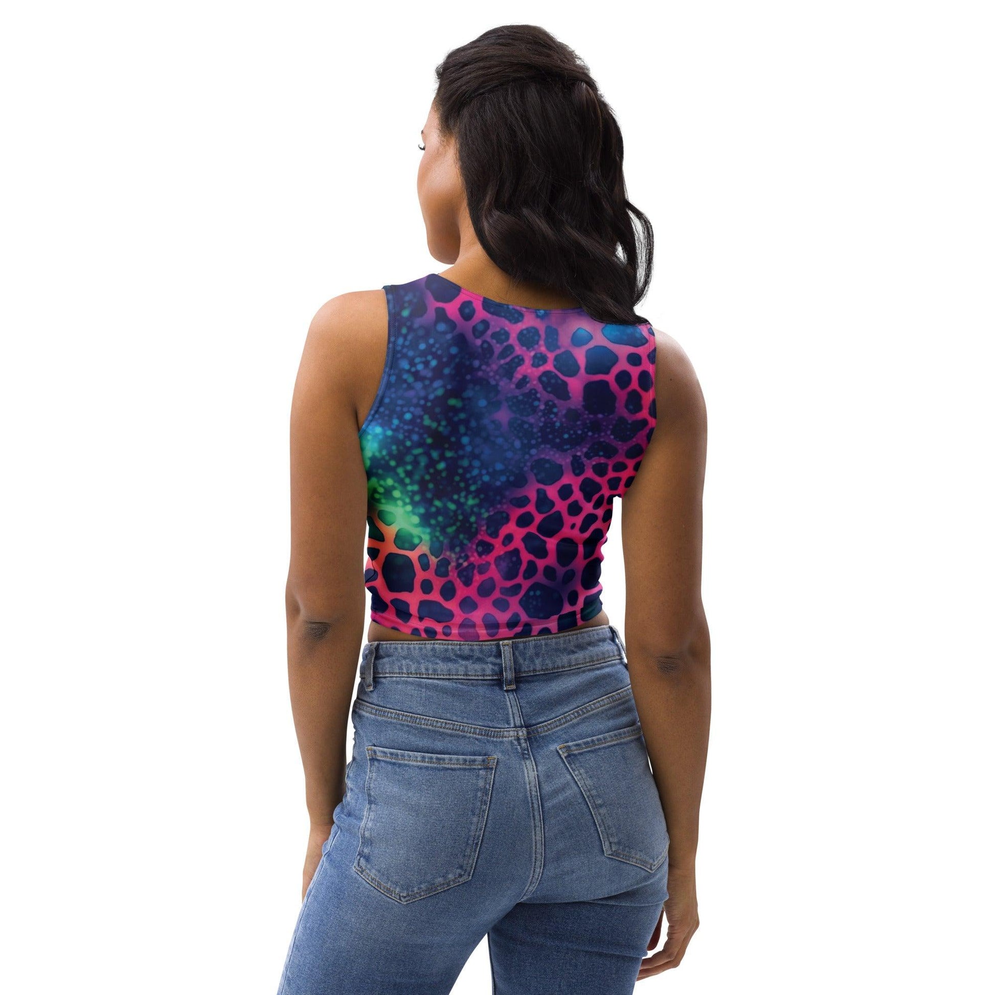 Neon Leopard Print Crop Top for Raves - EDMFestieGear.com