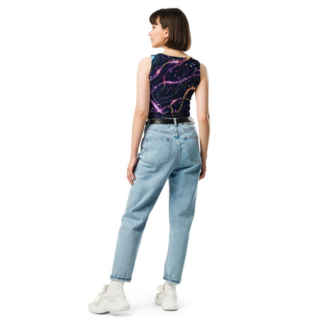 Vibrant Abstract Crop Top for Raves and Festivals - EDMFestieGear.com