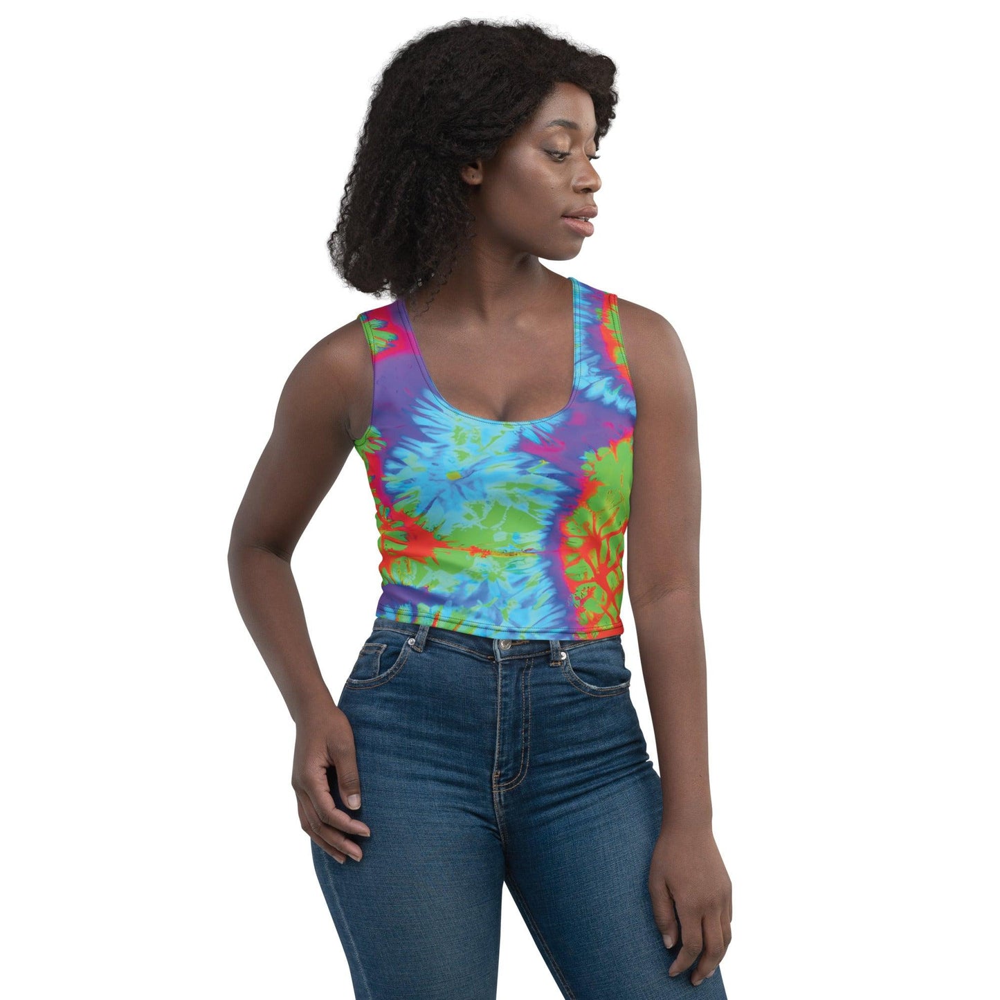 Vibrant Tie-Dye Crop Top for Raves & Festivals - EDMFestieGear.com