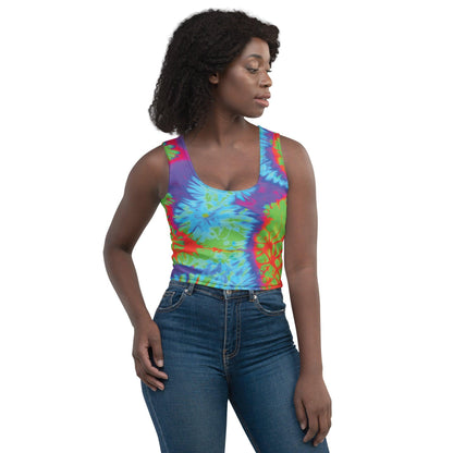 Vibrant Tie-Dye Crop Top for Raves & Festivals - EDMFestieGear.com