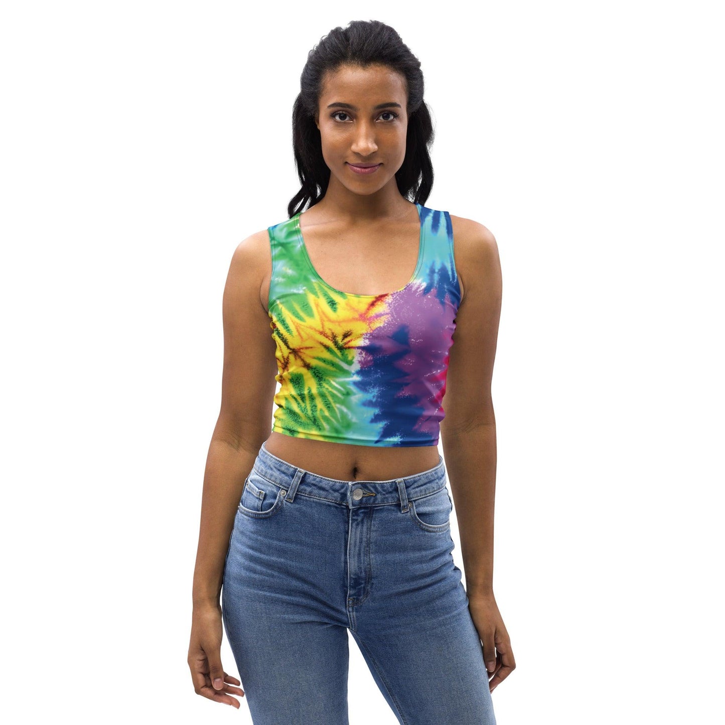 Vibrant Tie-Dye Crop Top for Festival Fashion - EDMFestieGear.com